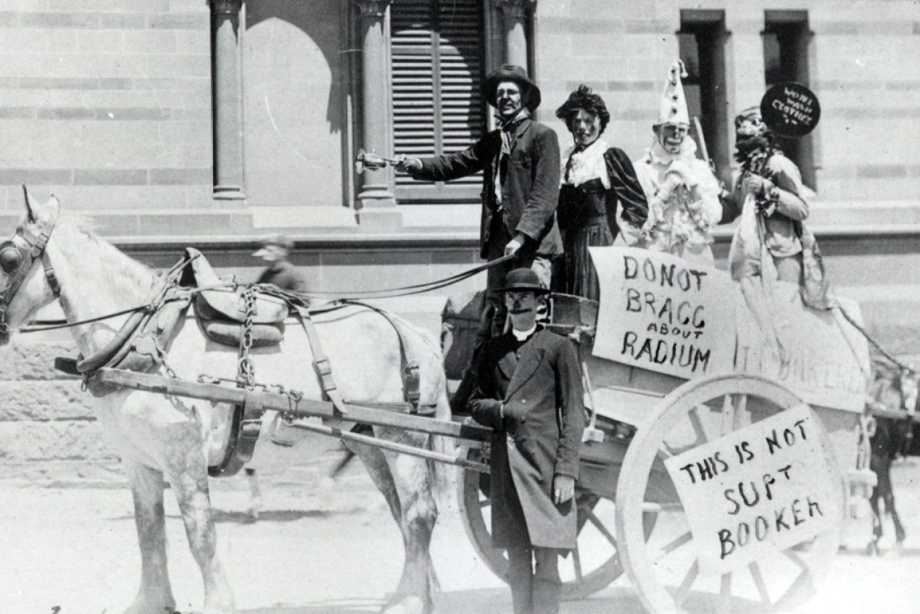 A photo of a 1905 Prosh float from the Raggers & Radicals exhibition.