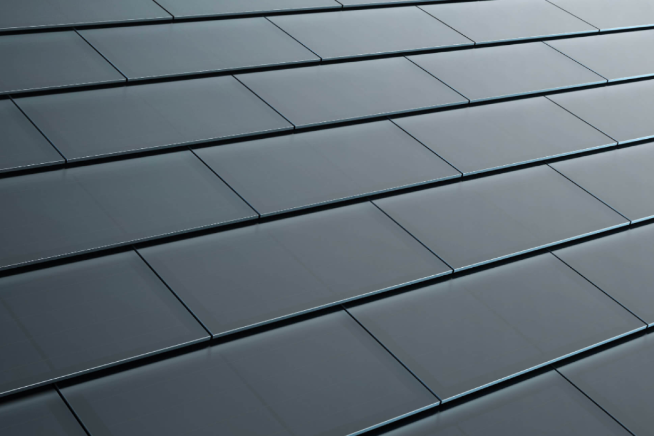 A close-up of one of the Tesla solar roof tile products. Image: Tesla