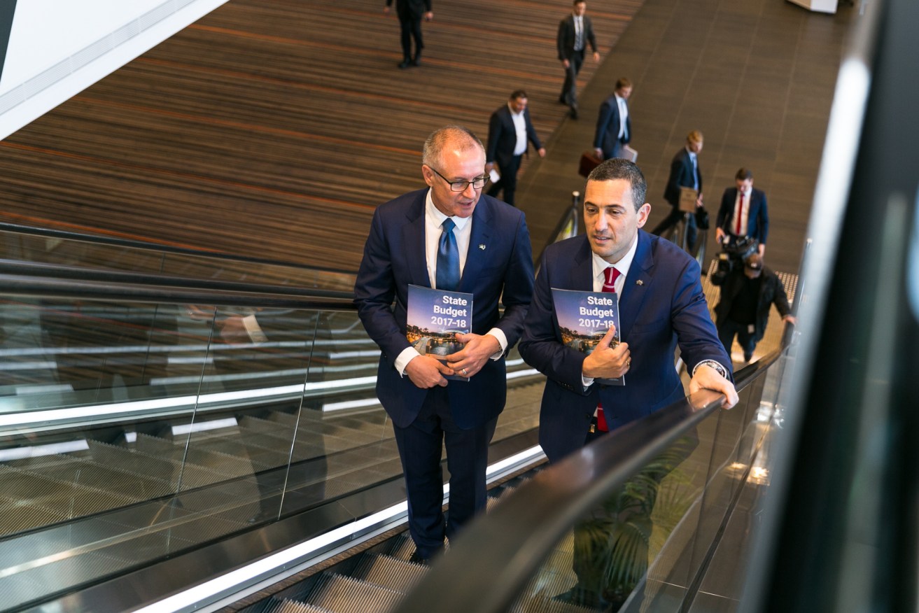 Going up? Premier Jay Weatherill and Treasurer Tom Koutsantonis. Photo: Andre Castellucci/InDaily