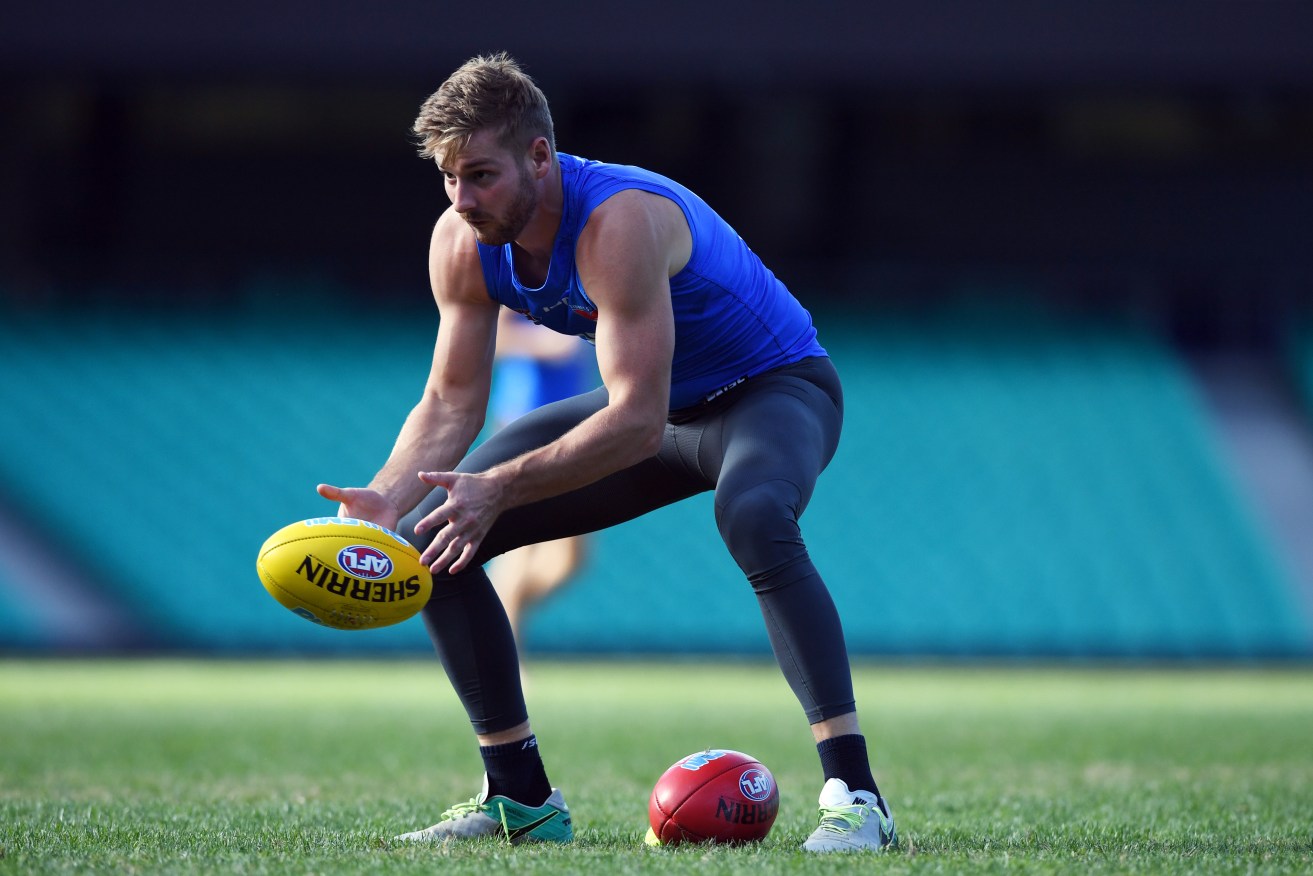 Alex Johnson at Swans training in May. Photo: Paul Miller / AAP