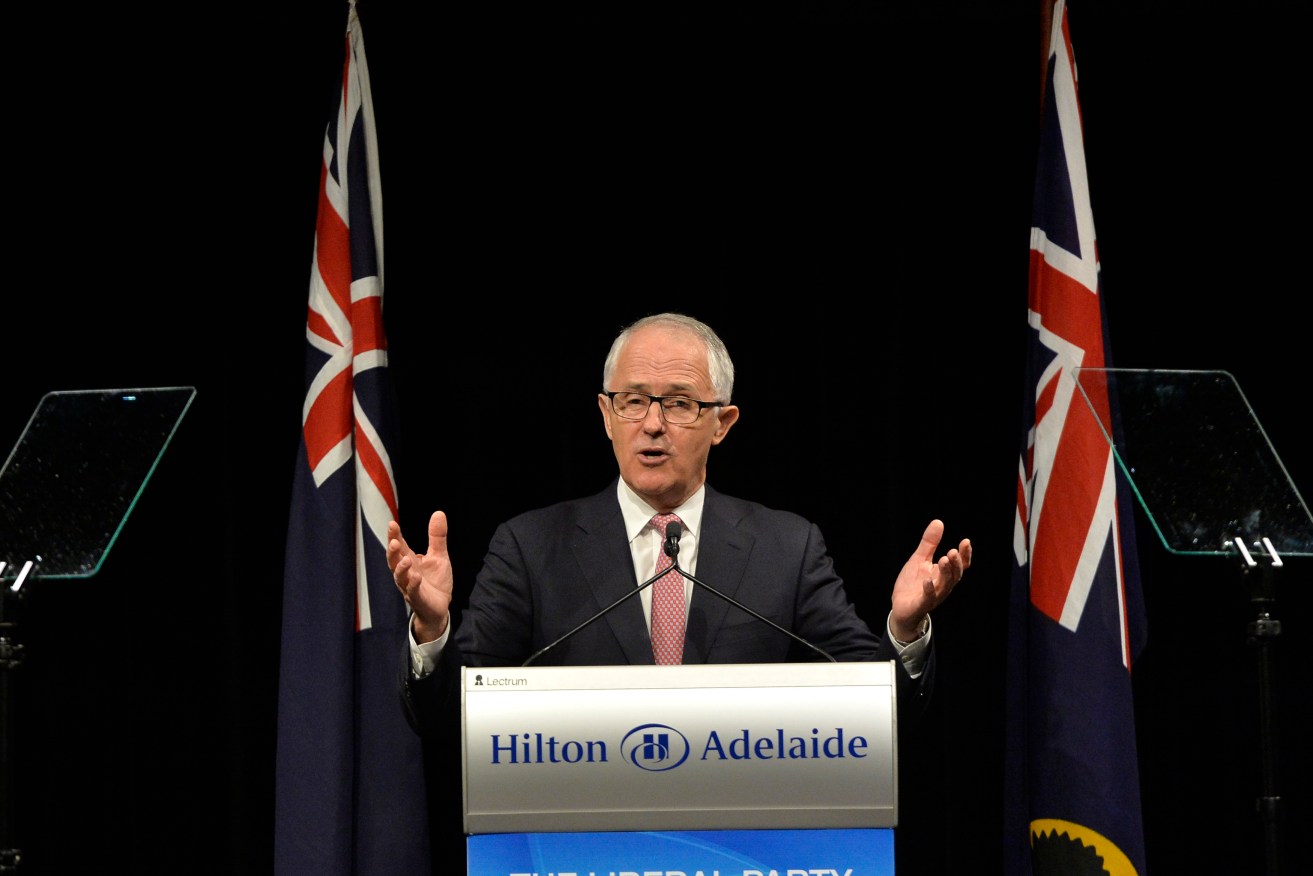 Prime Minister Malcolm Turnbull speaks at the SA Liberal Division Budget Lunch in Adelaide last month. Photo: AAP/David Mariuz
