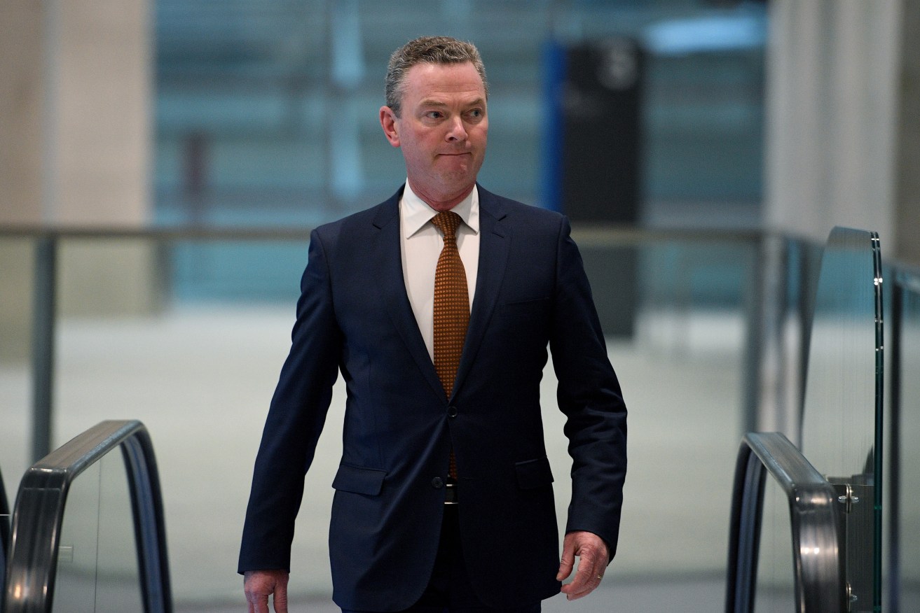 Christopher Pyne arrives at the Liberal Party Council Meeting in Sydney on Friday. Photo: AAP/Dan Himbrechts