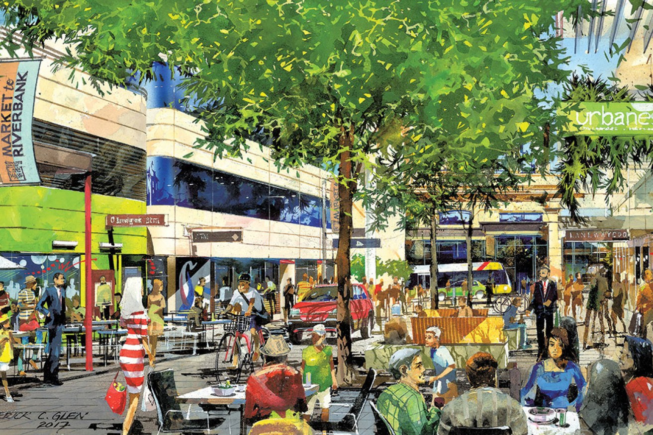An artist's impression of planned upgrades to Bank Street. Image: supplied