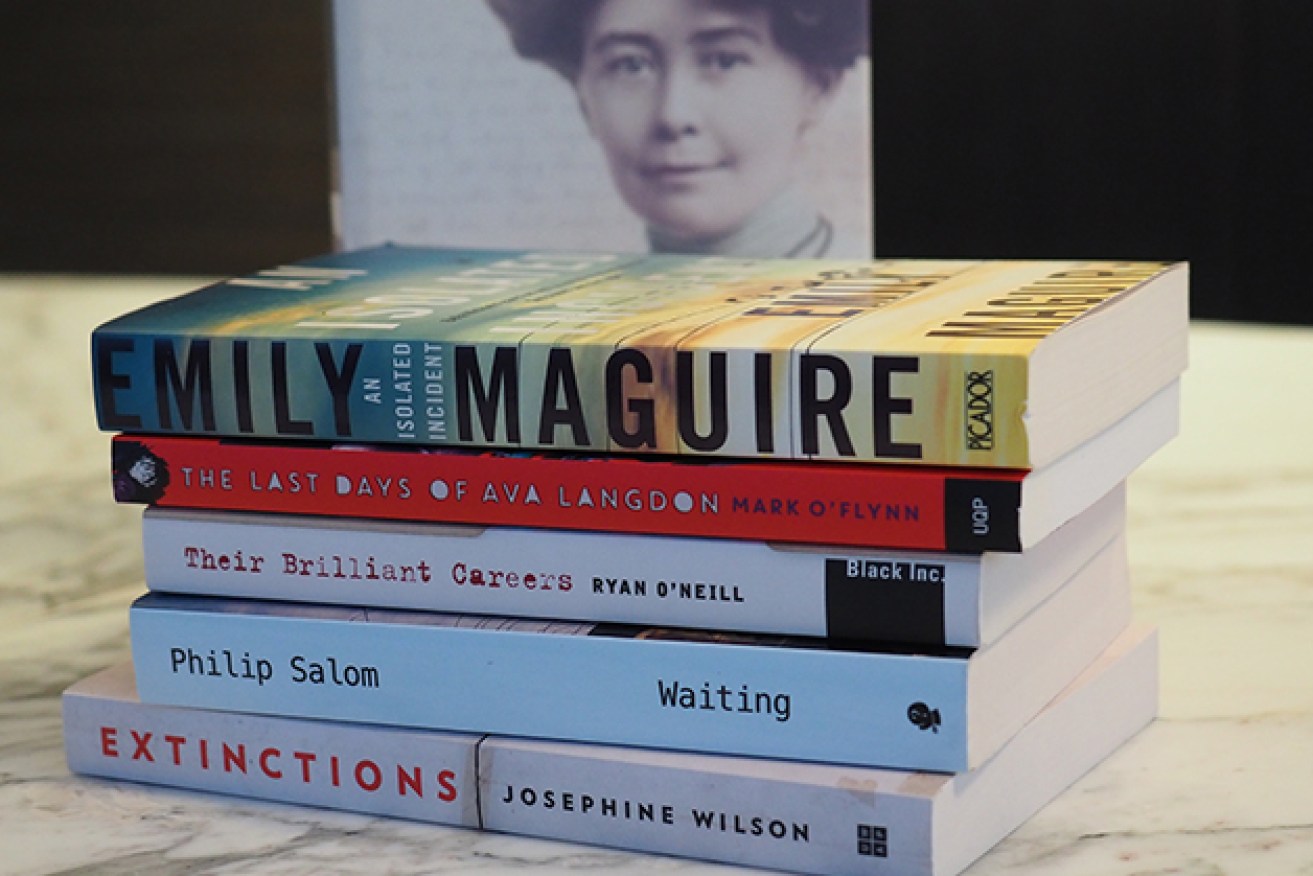 The 2017 shortlisted books. Photo: Miles Franklin Literary Award