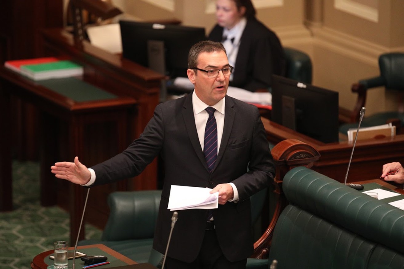 Opposition Leader Steven Marshall delivering his Budget reply speech. Photo: Tony Lewis/InDaily