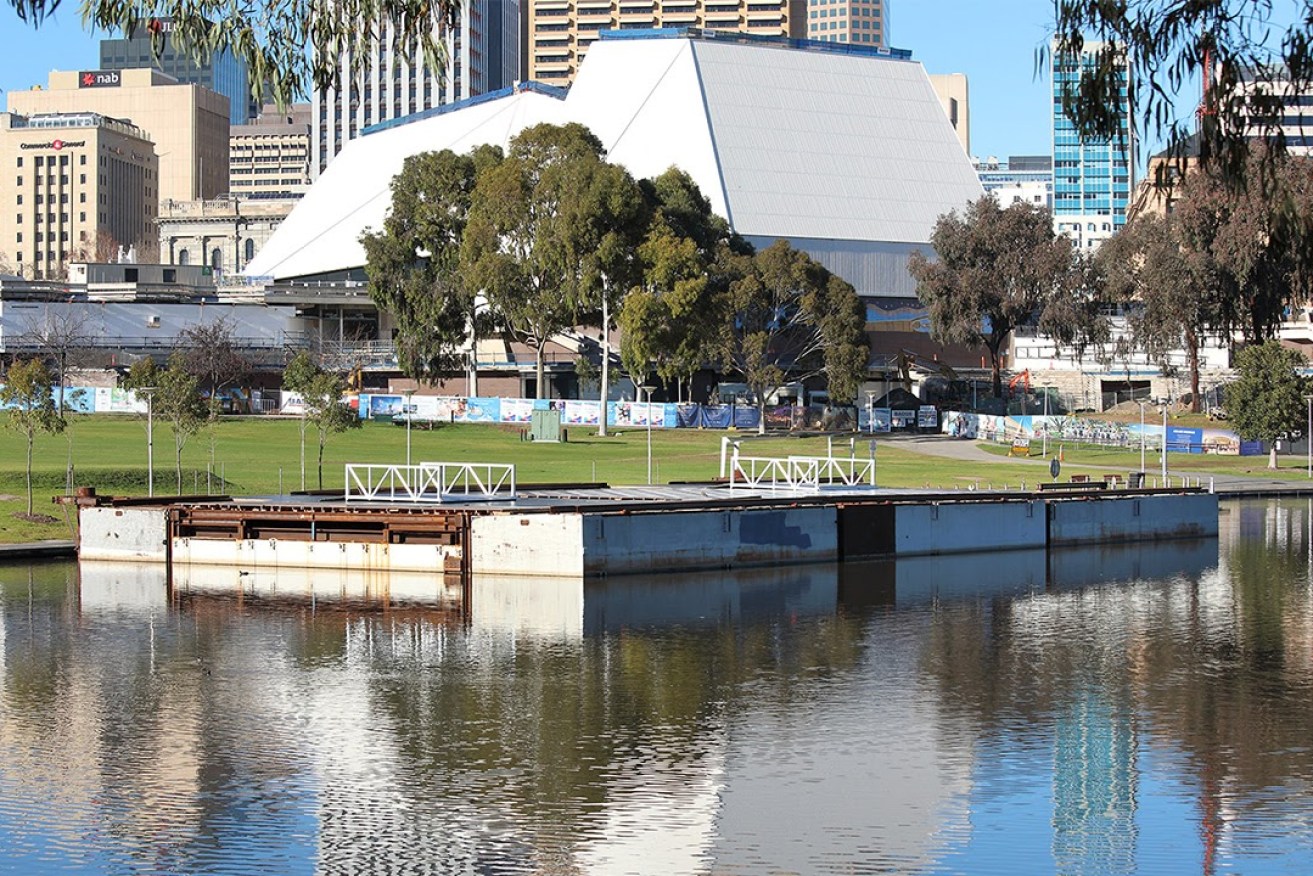 The concrete and steel structure has been described as an "eyesore" - but the Adelaide Festival is promising to "re-dress" it with timber cladding. Photo: Tony Lewis/InDaily