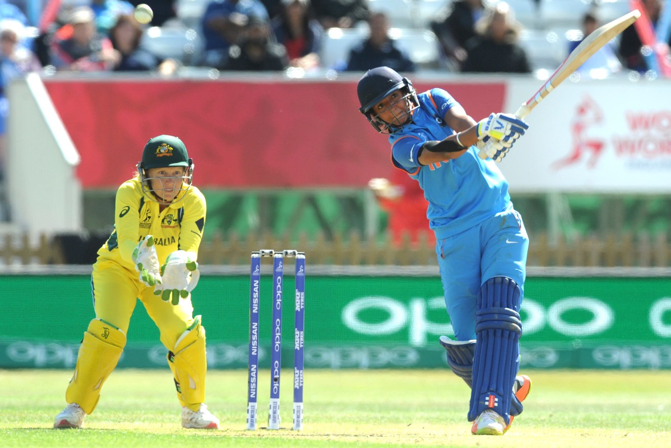UNSTOPPABLE: India's Harmanpreet Kaur dominated Australia's attack. Photo: Rui Vieira / AP