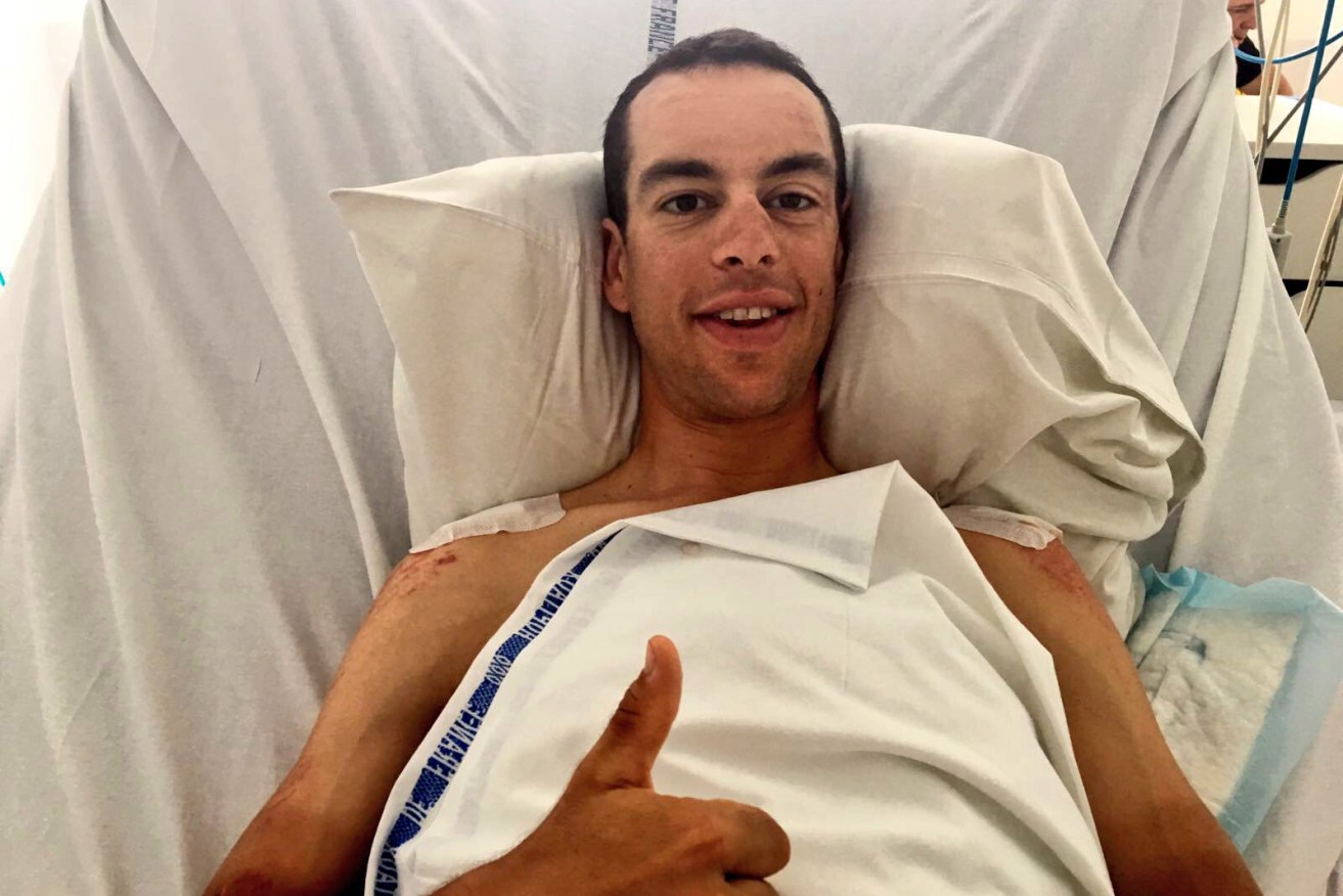 Richie Porte recovering in hospital. Photo: Twitter
