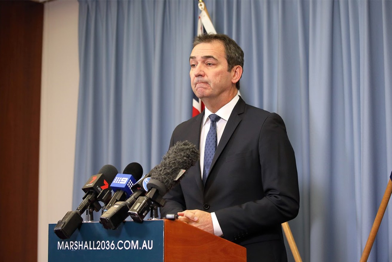 Steven Marshall faces the media today. Photo: Tony Lewis / InDaily