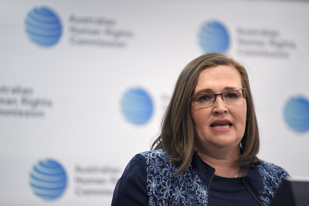 Sex Discrimination Commissioner Kate Jenkins at the release of the report today. Photo: AAP/David Moir