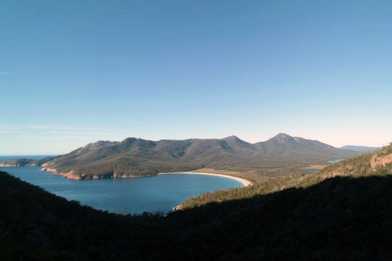 Looking out over Wineglass Bay. Photo: Simone Ziaziaris / AAP