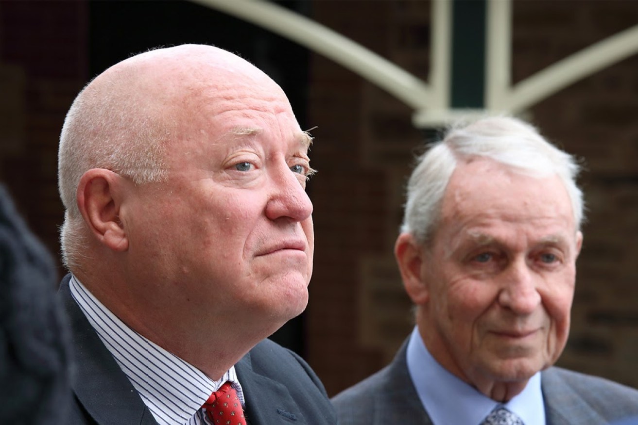 ADVANCE PARTY: Peter Humphries and John Darley face the media today. Photo: Tony Lewis / InDaily