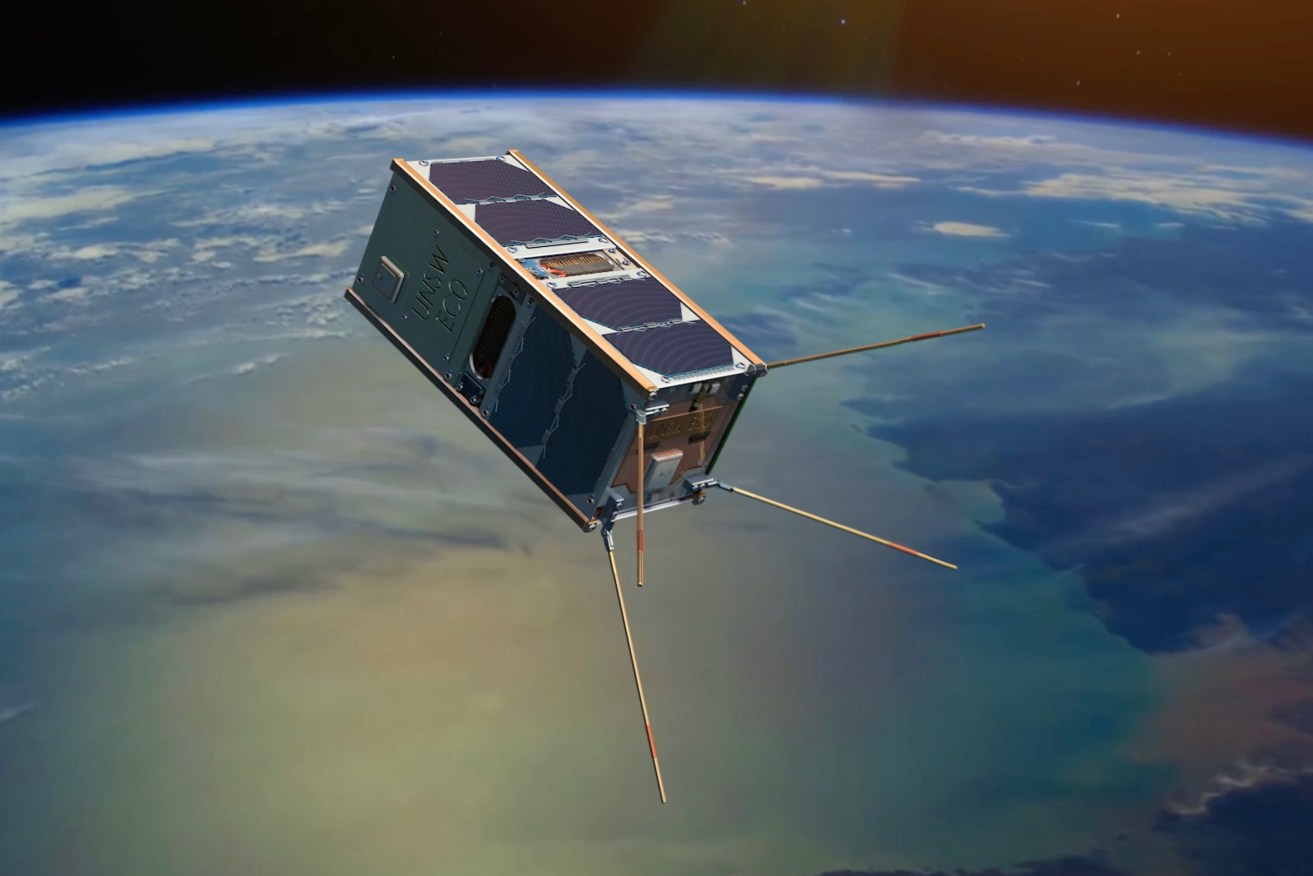 An example of a miniaturised 'CubeSat' satellite. This one is the  UNSW-EC0, developed by the University of New South Wales. Image: AAP/University of NSW