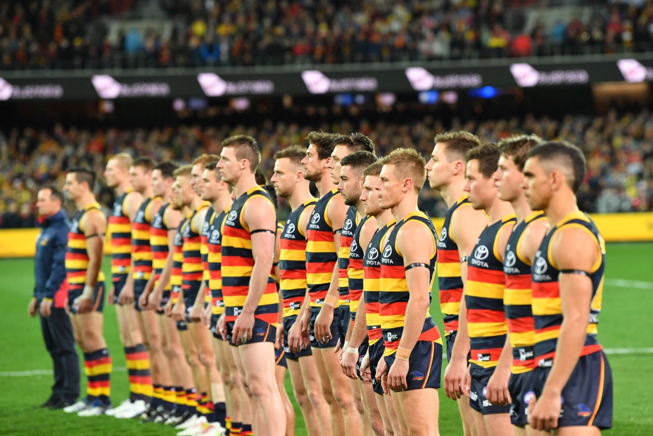 The Crows will get their game faces on again tomorrow night. Photo: David Mariuz / AAP