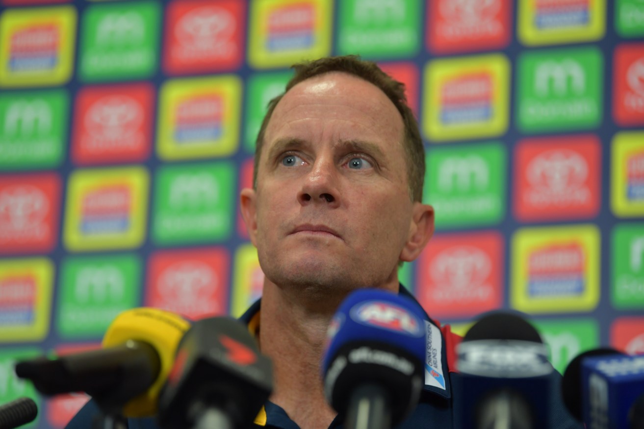 Don Pyke addresses the media today. Photo: Morgan Sette / AAP