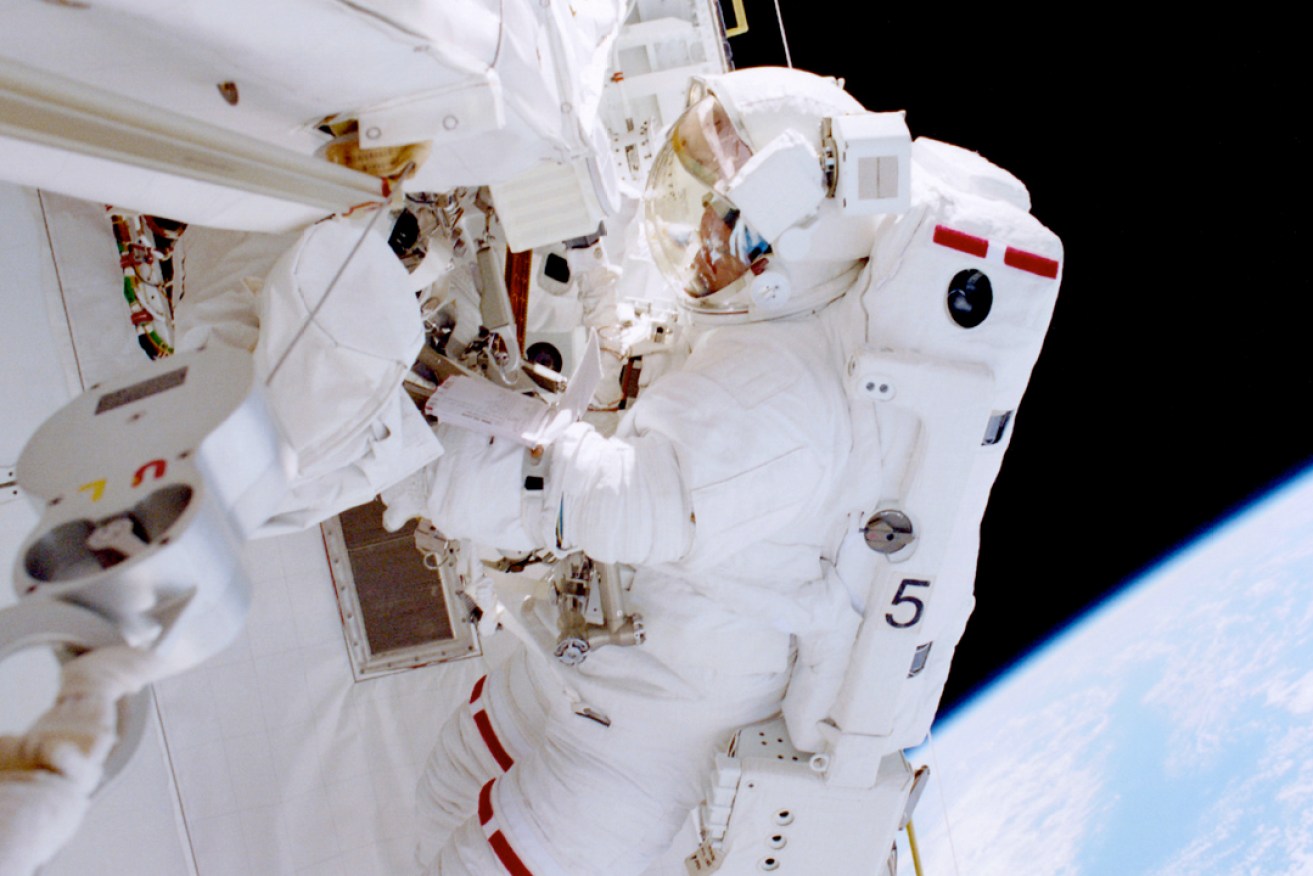 Dr Andrew Thomas during a Mir spacewalk. Picture courtesy of NASA. 