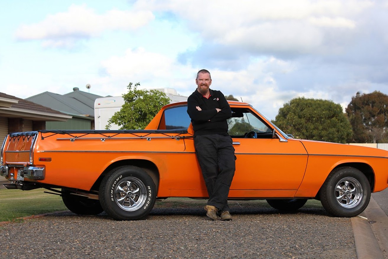 Holden worker Keith Hamilton with his treasured Kingswood ute. Photo: Tony Lewis / InDaily