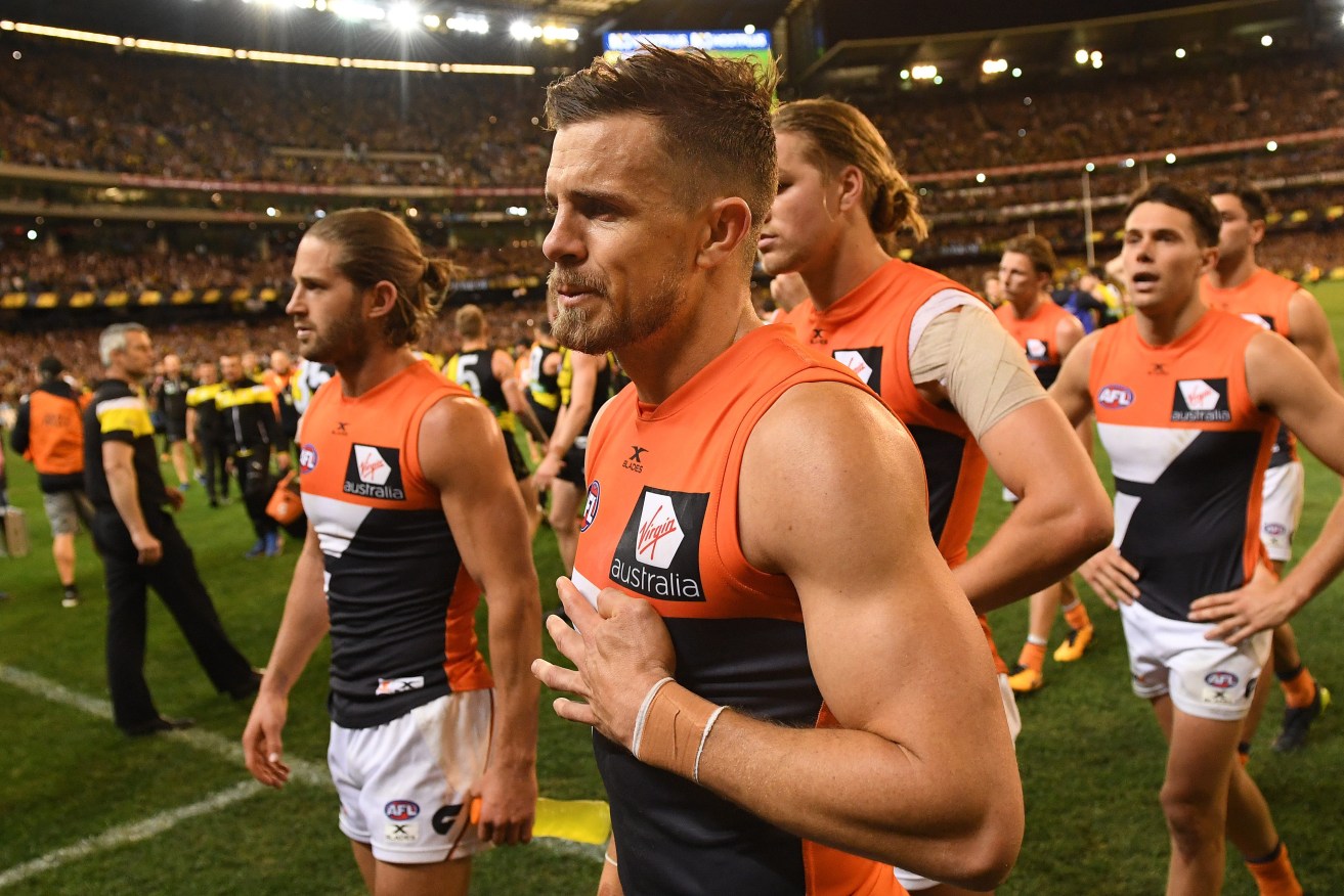 Brett Deledio leaves the ground after the Giants' preliminary final loss to his former team, Richmond. Photo: Julian Smith / AAP
