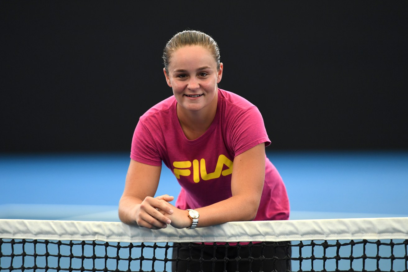 Ashleigh Barty at Pat Rafter Arena in Brisbane earlier this month. Photo: Dan Peled / AAP