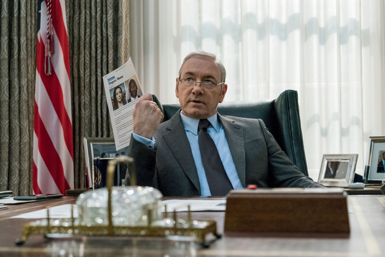 Kevin Spacey as US President Frank Underwood in House of Cards.