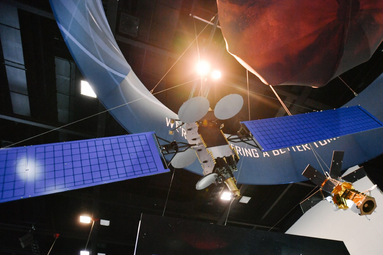 Opportunities in space: A satellite at the recent International Astronautical Congress in Adelaide. Photo: AAP