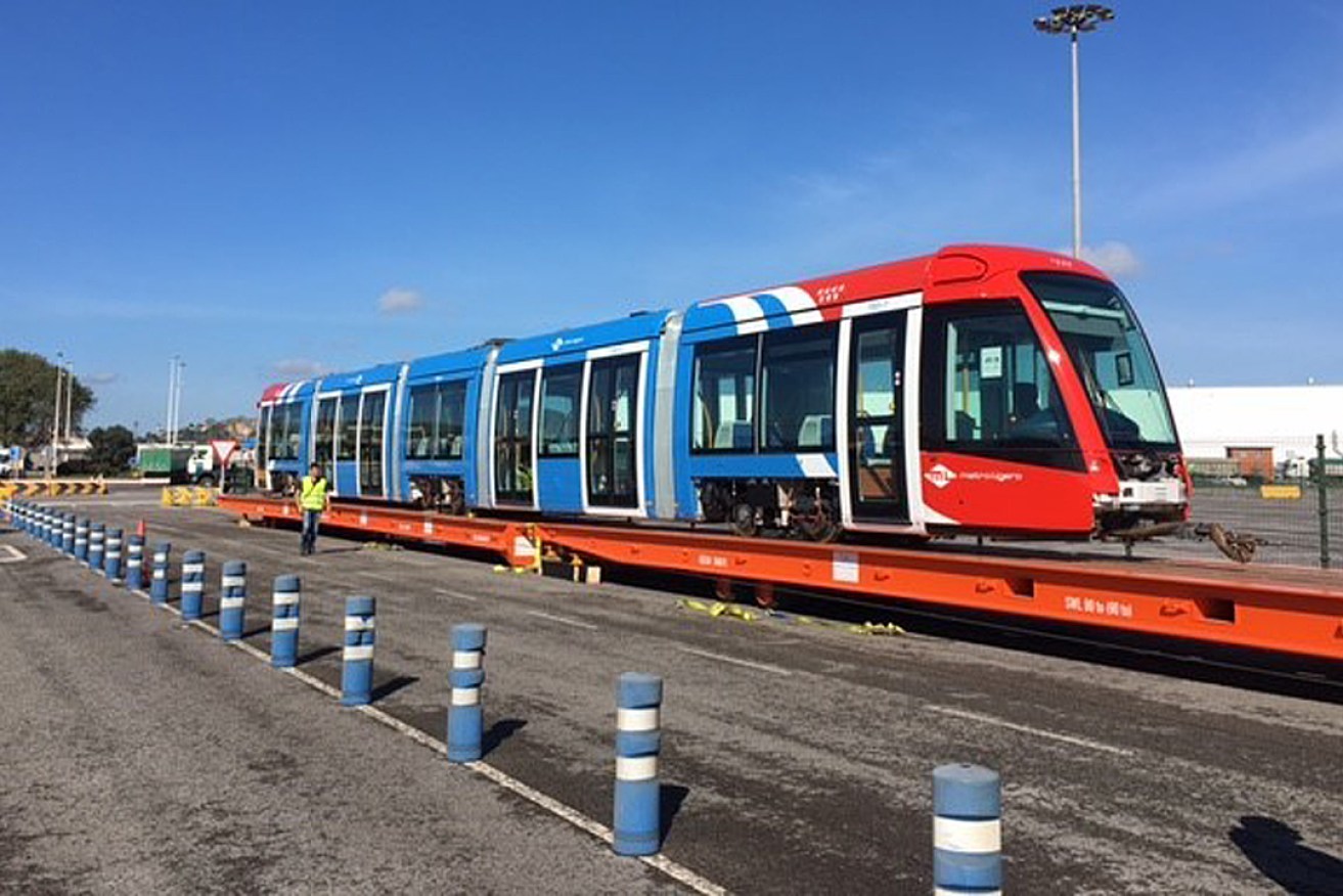 One of the new trams being prepared for shipping. Photo: Supplied
