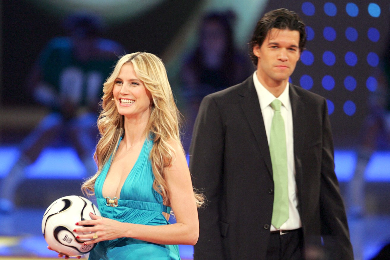 Model Heidi Klum brought the glamour to the final draw for the 2006 World Cup, while German soccer star Michael Ballack looked a bit awkward. Photo: Michael Probst / AP