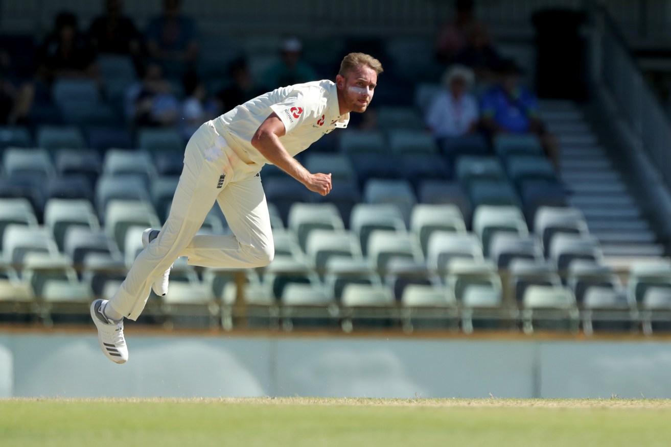 Stuart Broad was one England player on the back foot yesterday. Photo: Richard Wainwright / AAP