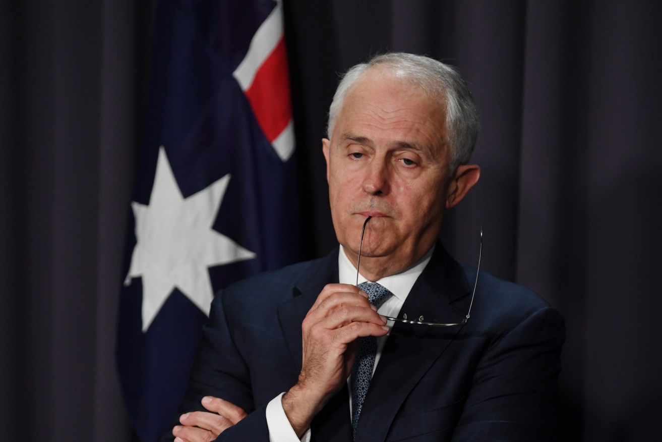 Prime Minister Malcolm Turnbull during a press conference to explain his plan to clear up citizenship doubts about parliamentarians. Photo: AAP/Lukas Coch