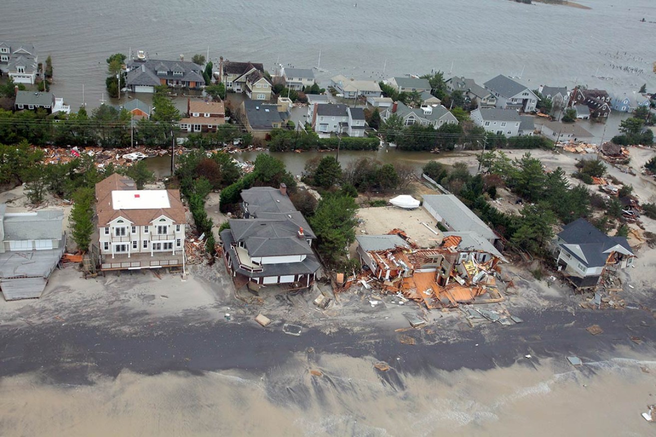 Aerial view of the damage caused by Hurricane Sandy to the New Jersey shore. 2 Nov, 2012. Photo: Flickr / U.S. National Guard