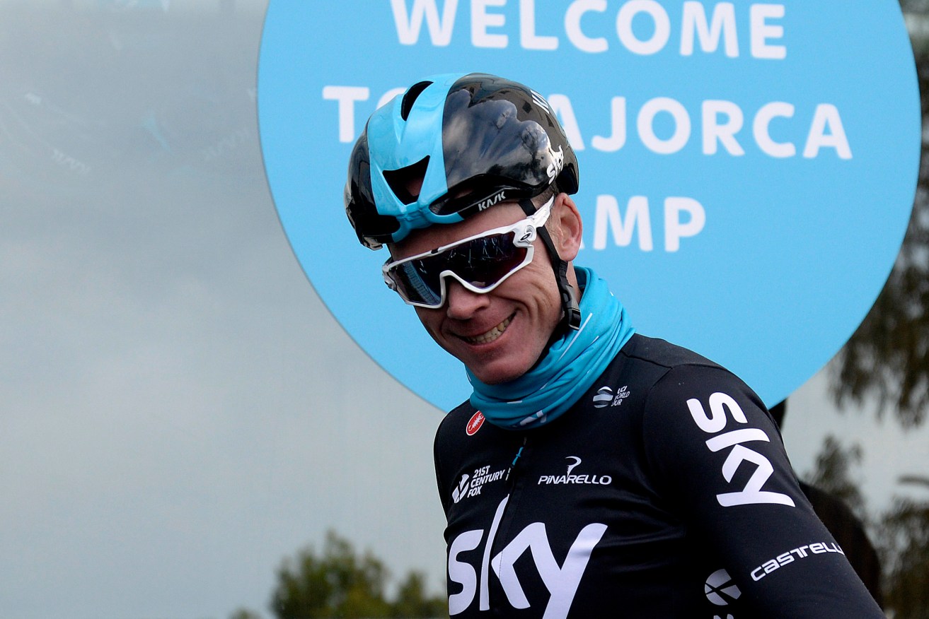 Chris Froome arrives back at his hotel after training in Palma de Mallorca, Spain. Photo: Joan Llado / AP