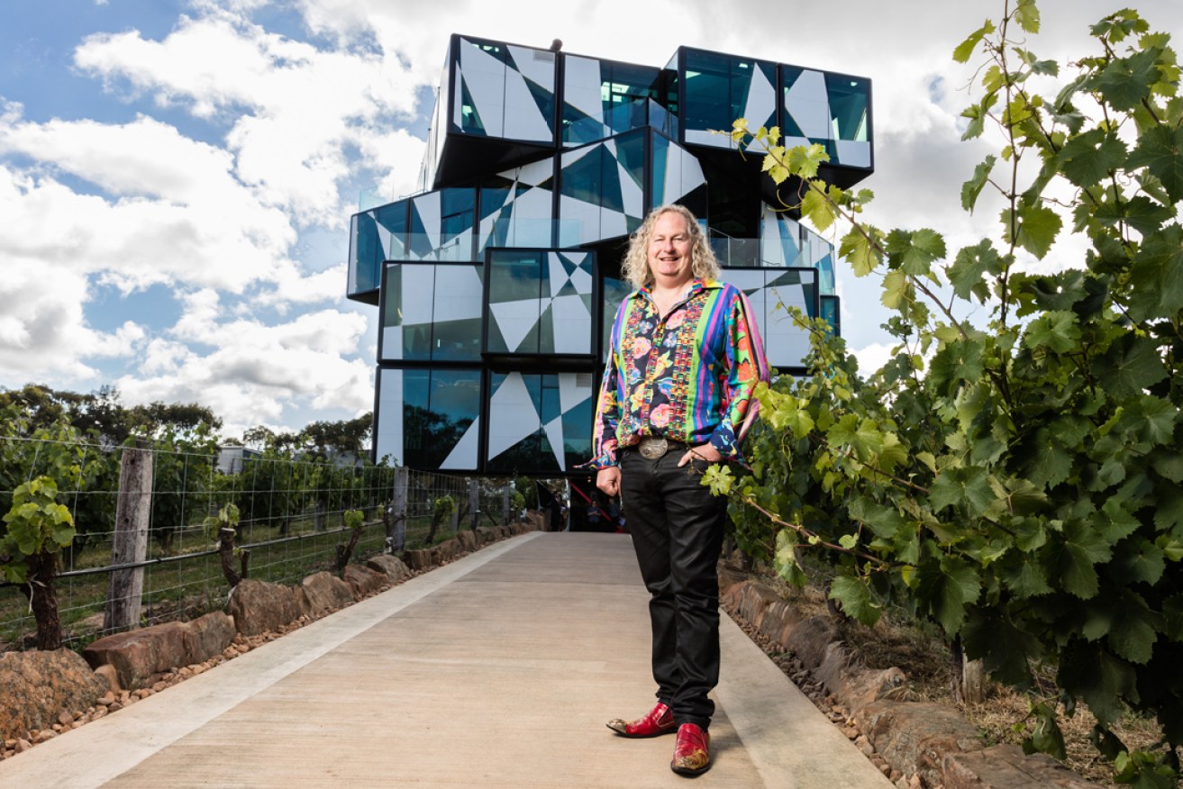 Chester Osborn in front of the d'Arenberg Cube at its official launch. Photo: supplied