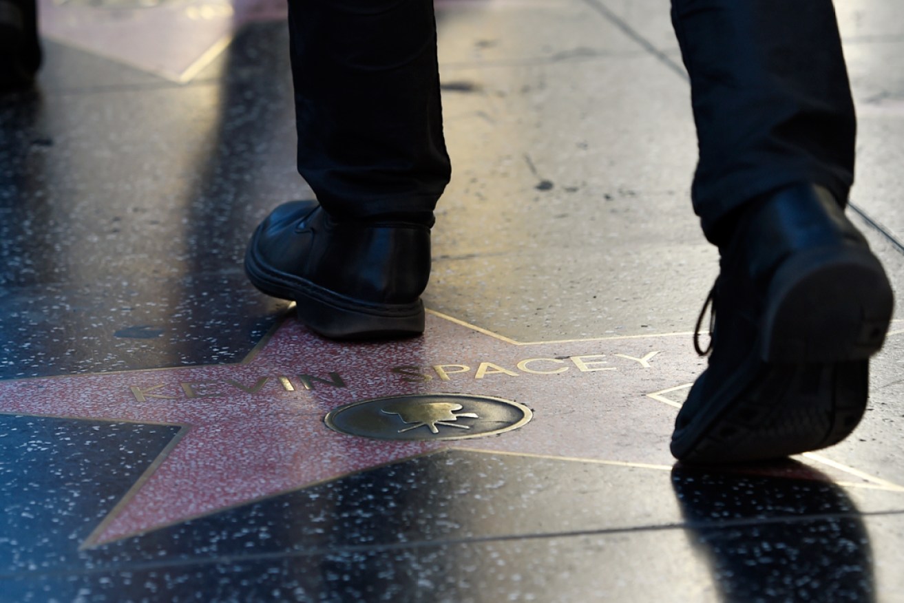 Walk of shame: Disgraced actor Kevin Spacey's star on the Hollywood Walk of Fame. Photo: AP
