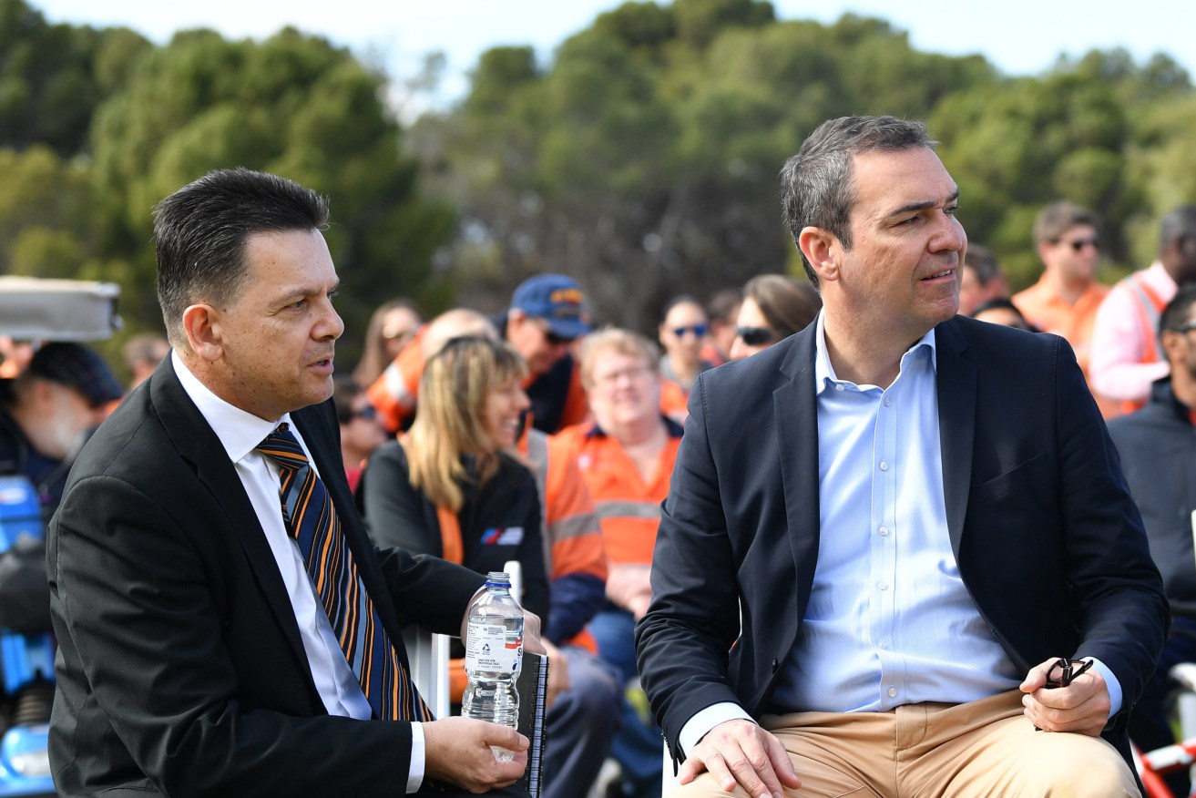 Nick Xenophon and Steven Marshall - if the electorate wants change, which leader will embody it? Photo: David Mariuz / AAP