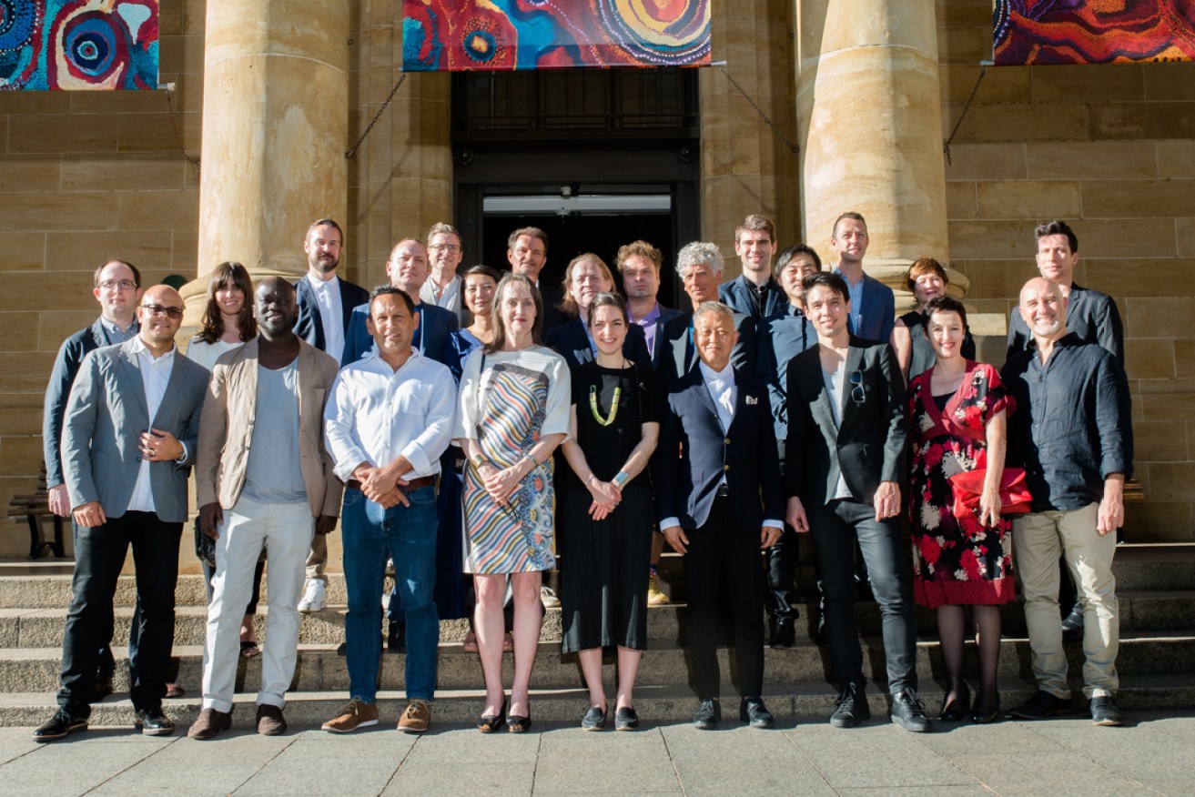 Adelaide Contemporary jurors and shortlisted architects outside the Art Gallery of South Australia. Photo: Supplied. 