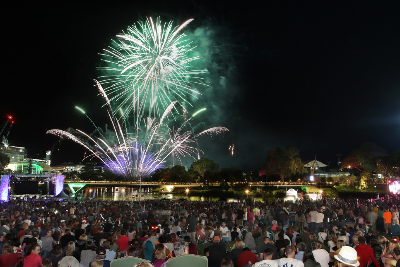 Last year's Australia Day fireworks at Elder Park. Photo: Supplied