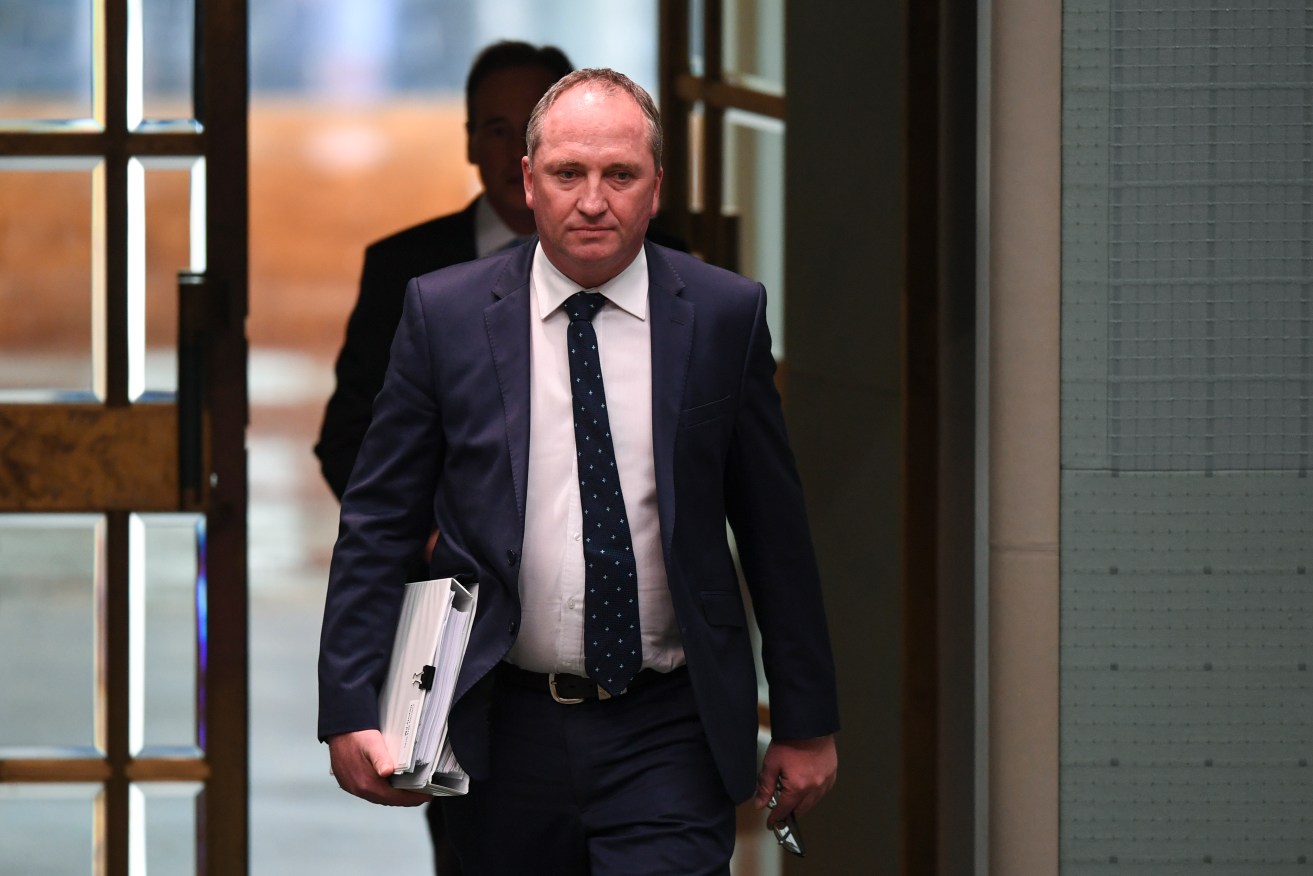 Barnaby Joyce faces a showdown on Monday. Photo: AAP/Lukas Coch