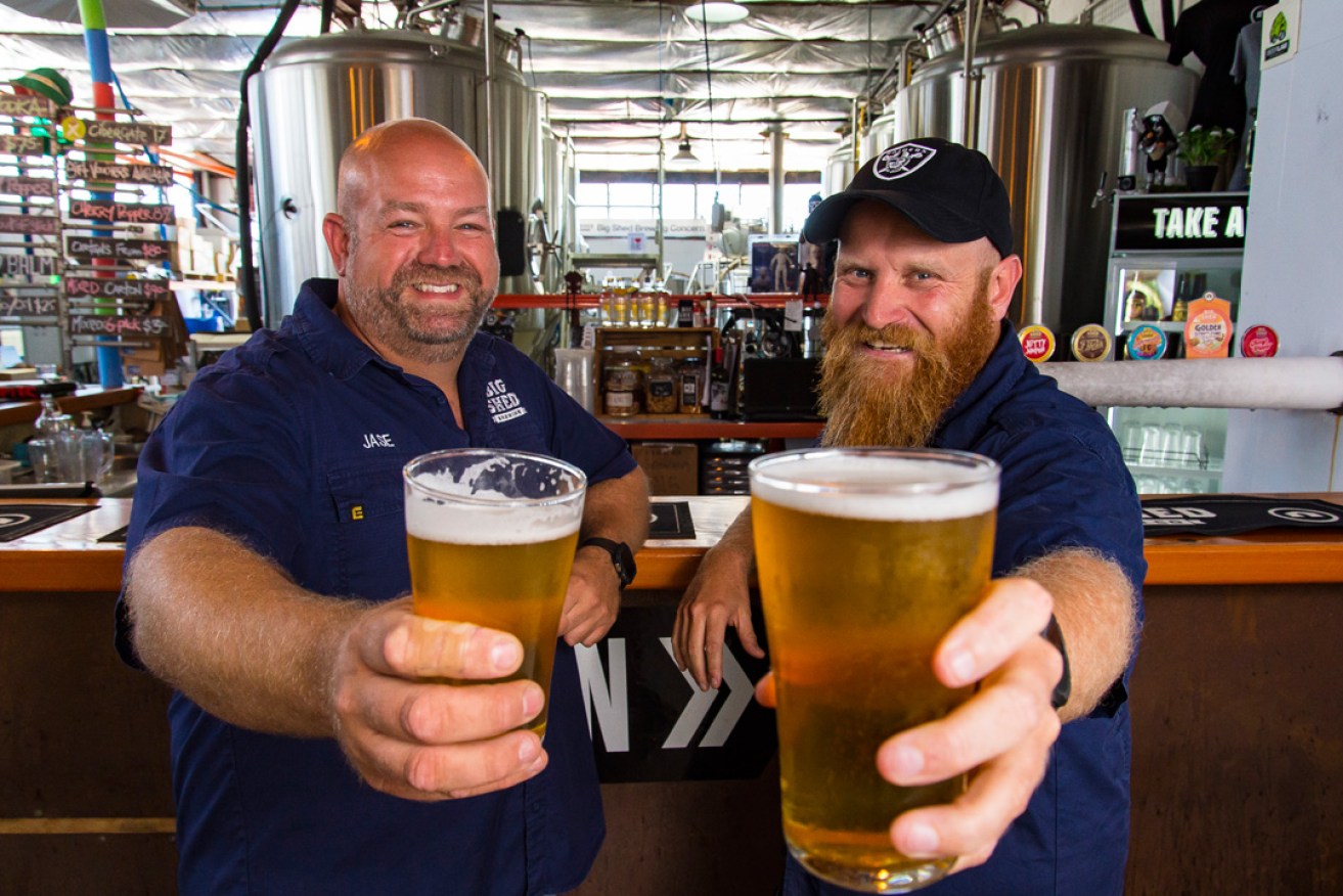 Big Shed Brewing co-founders Jason Harris and Craig Basford. Photo: John Krüger