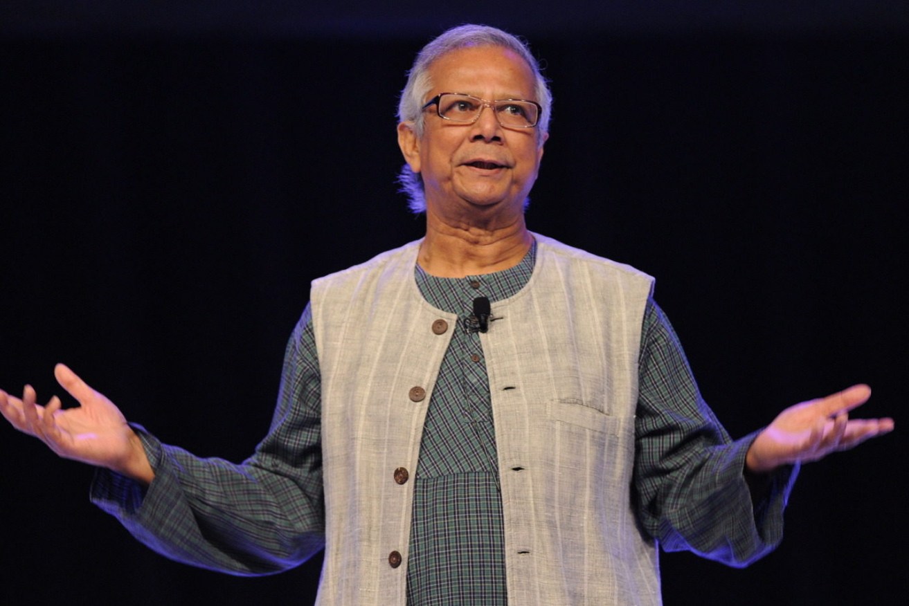Nobel Prize winner Muhammad Yunus. Photo: AAP/James Morgan
