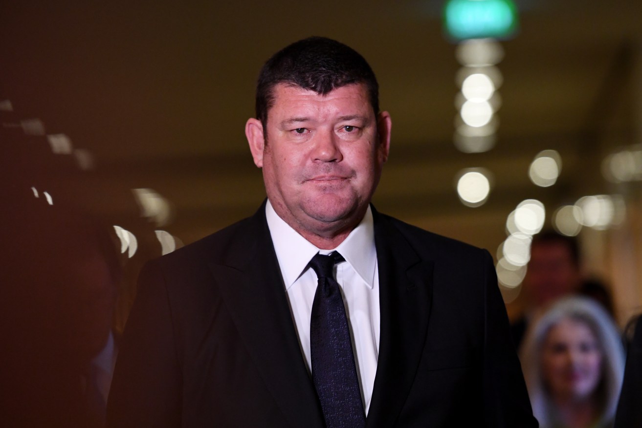 James Packer leaves the Crown Resorts AGM in October last year. Photo: AAP/Tracey Nearmy