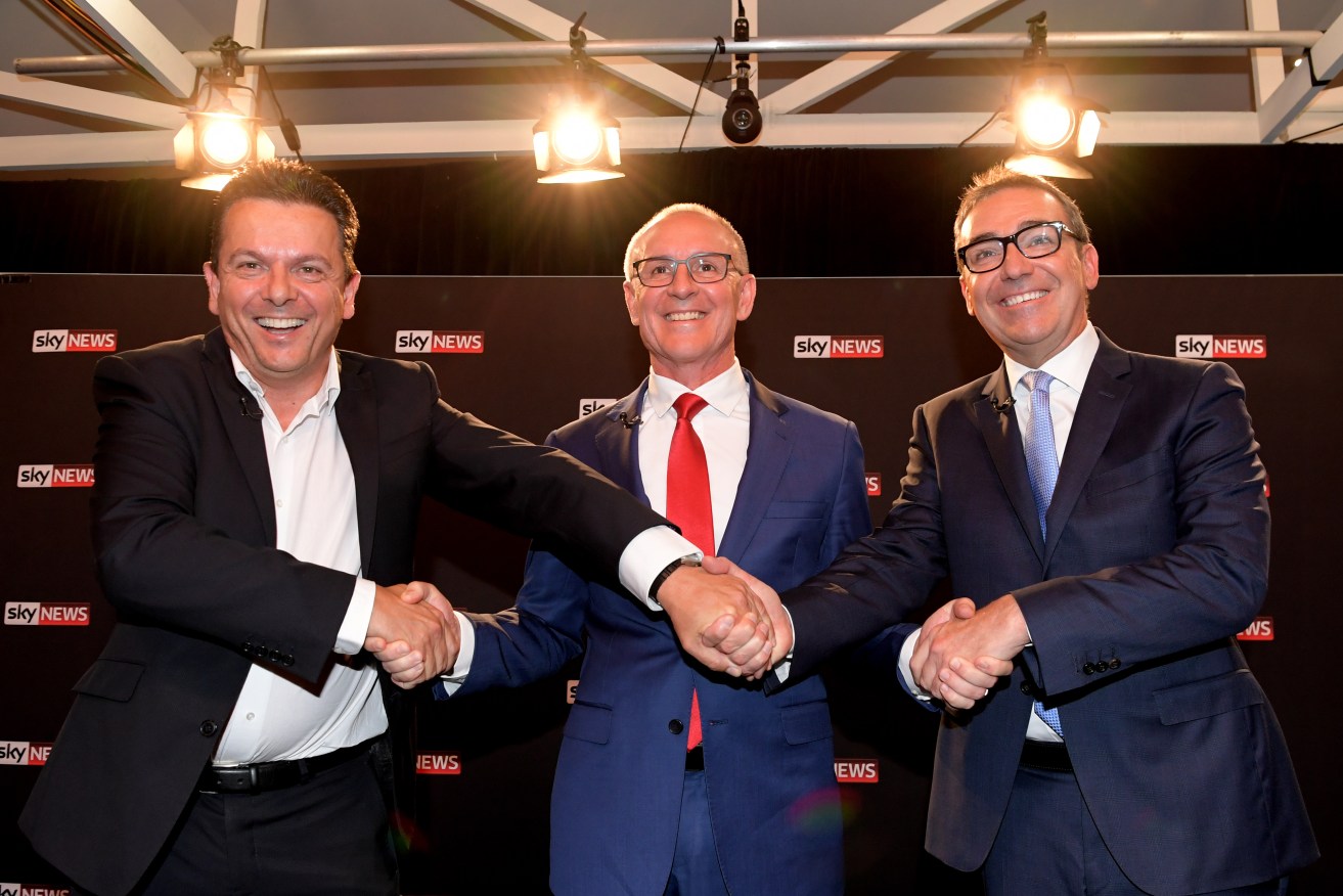 The party leaders at yet another debate this week. Photo: AAP/Tracey Nearmy