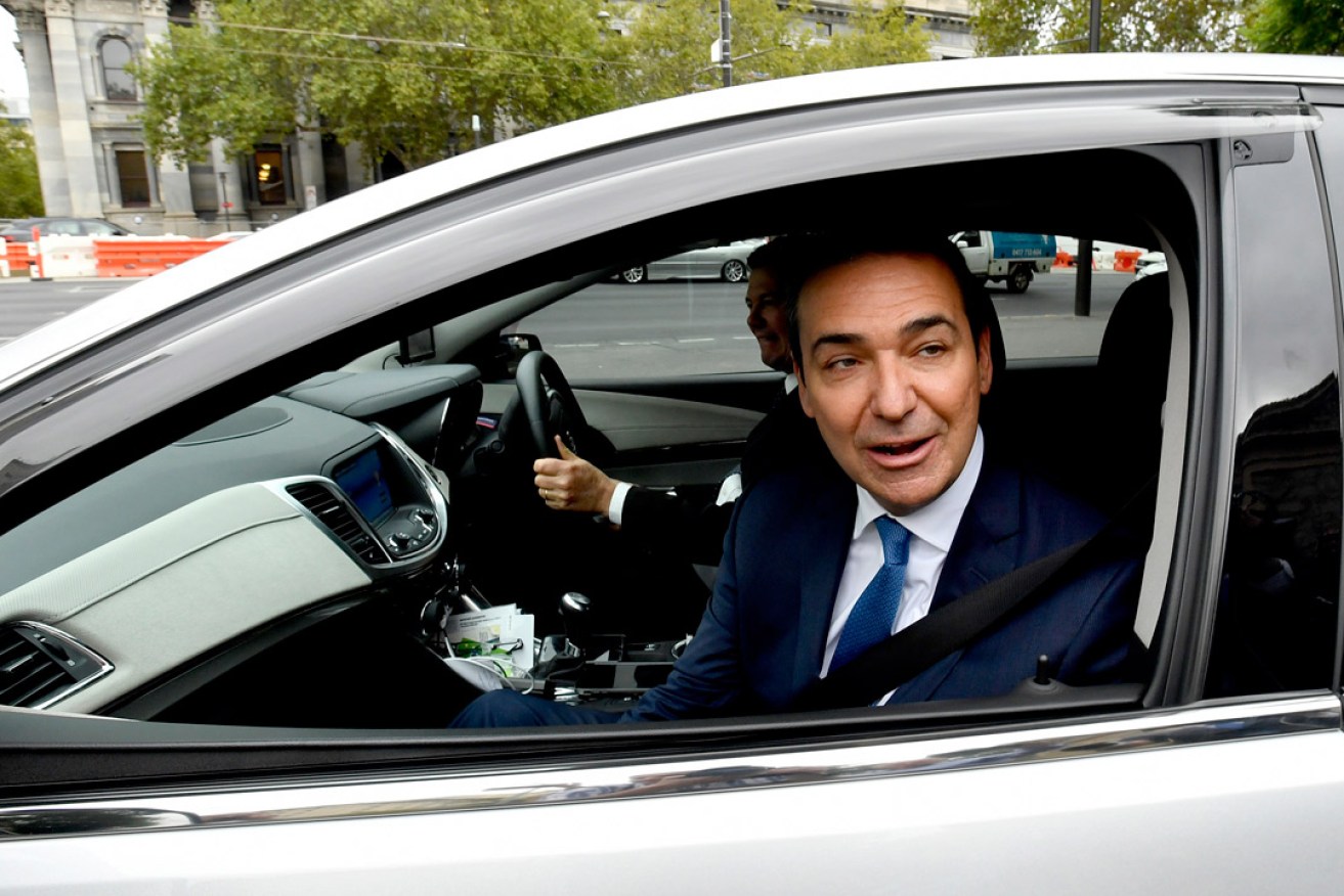 Steven Marshall leaves Government House after being sworn in as 46th Premier of South Australia. Photo: AAP / Sam Wundke