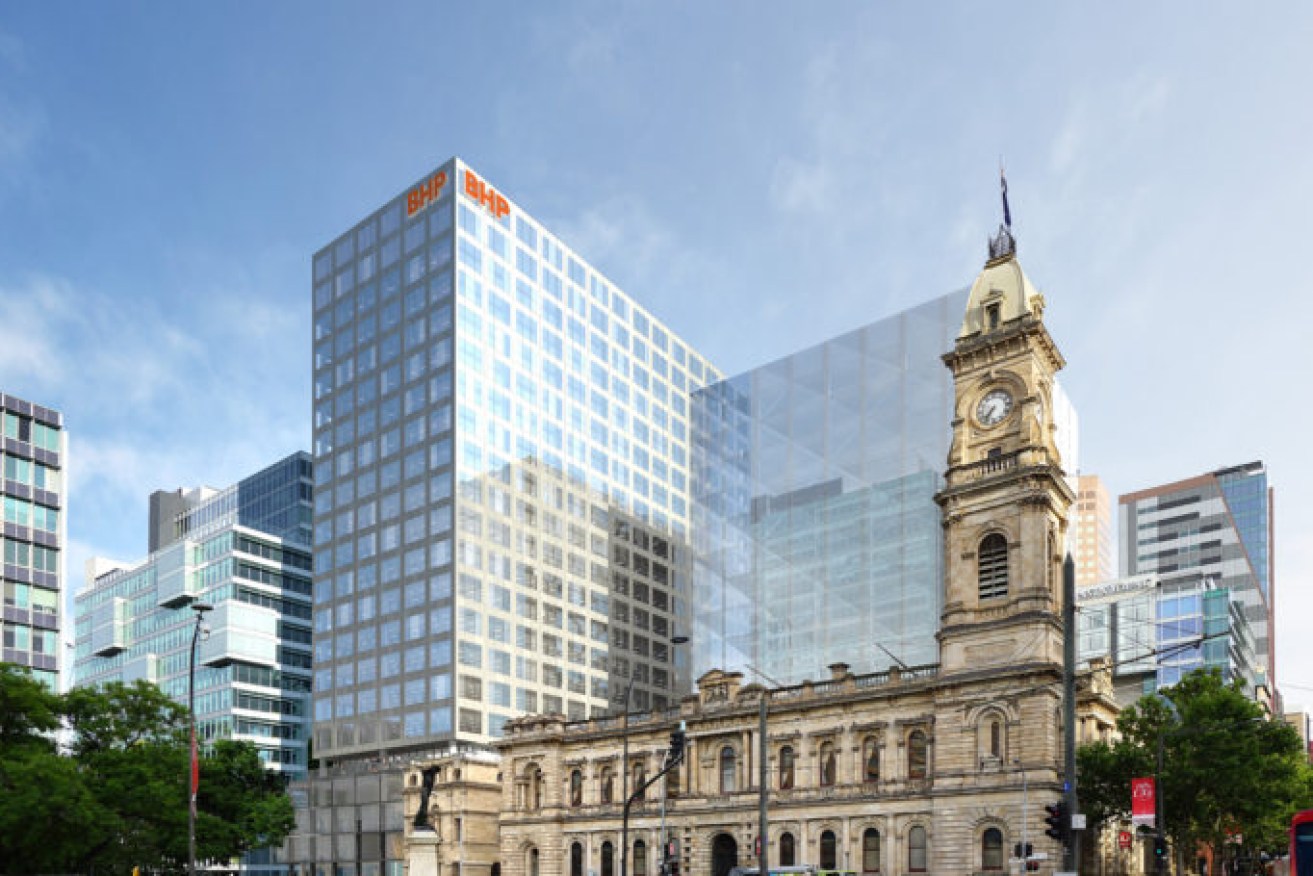 A supplied image of what the new BHP-branded building will look like.