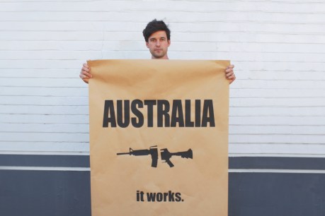 Poster artist Peter Drew has the US in his sights