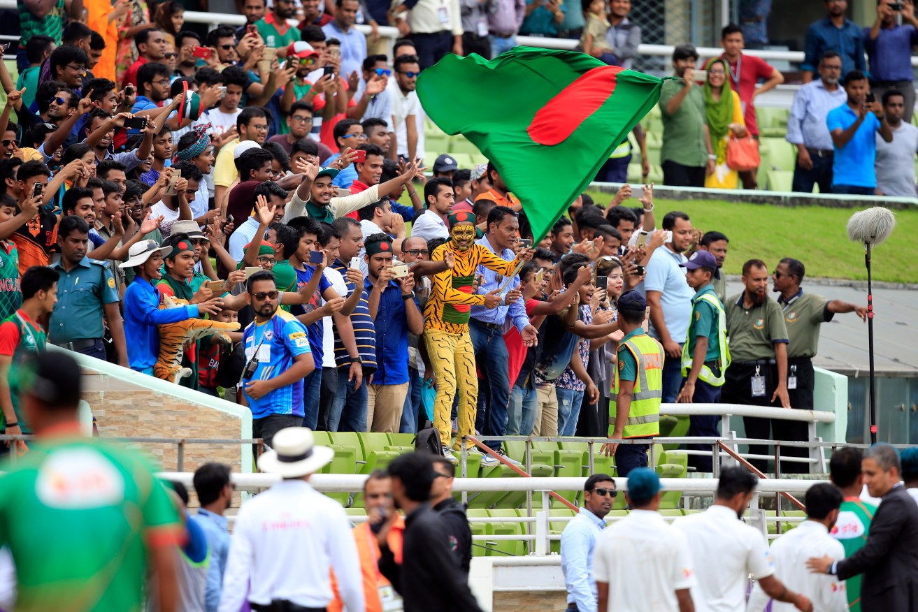 Less than a year ago, Bangladeshi spectators were celebrating their team's historic victory over Australia. Photo: AP/A.M. Ahad