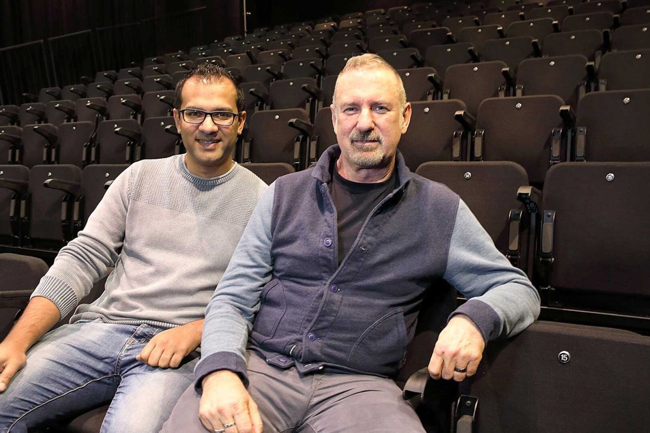 ADT's Shaun Comerford (left) and Garry Stewart in the revamped Odeon Theatre. Photo: Tony Lewis / InDaily