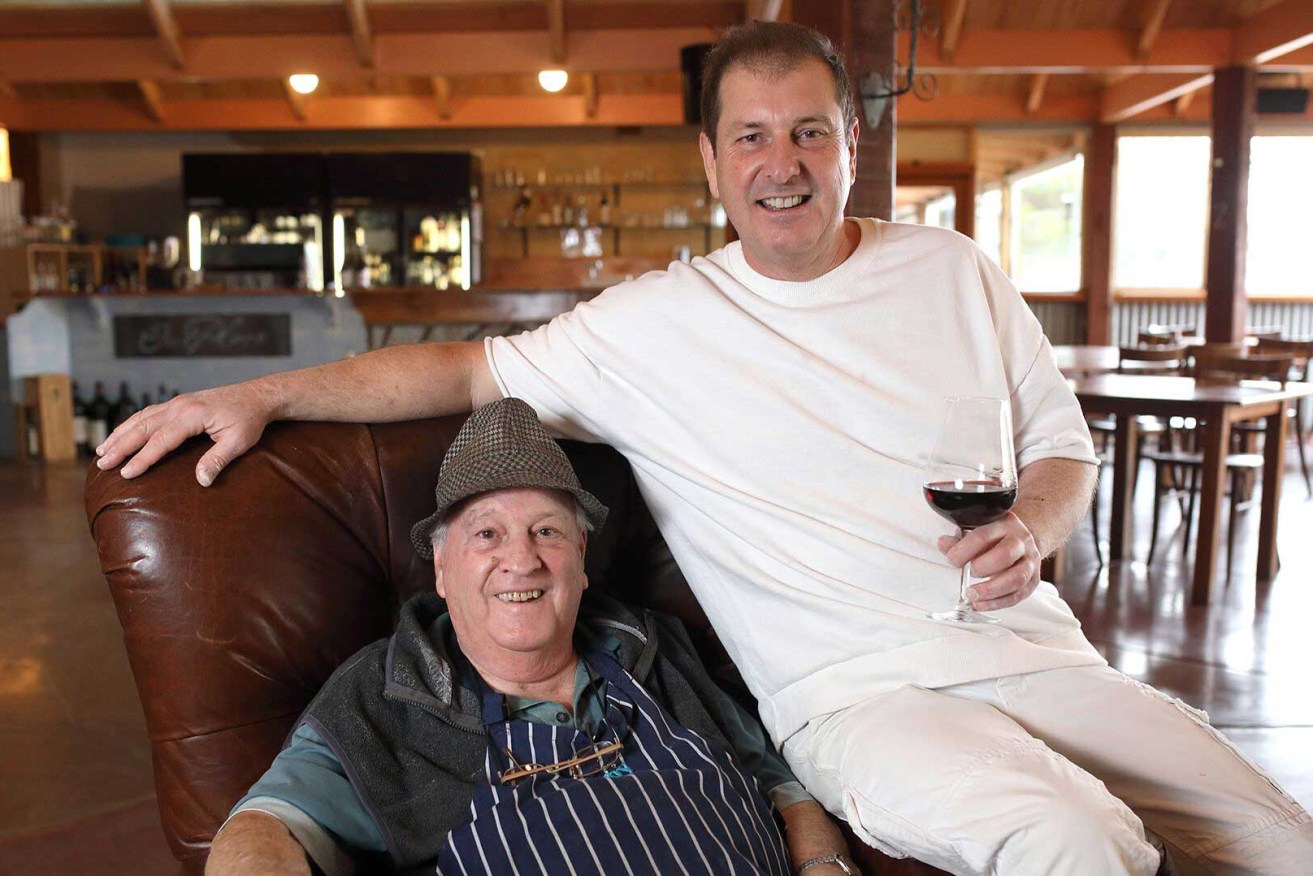 Enzo and Andy Clappis at their McLaren Vale restaurant Our Place. Photo: Tony Lewis / InDaily