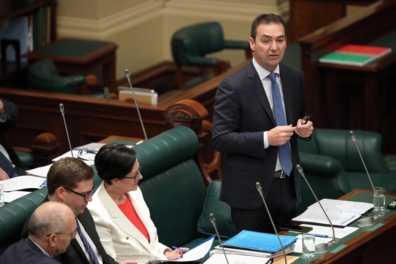 Premier Steven Marshall in parliament this week. Photo: Tony Lewis/InDaily