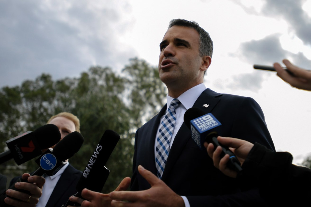Opposition Leader Peter Malinauskas, speaking at a press conference today. Photo: AAP/Morgan Sette