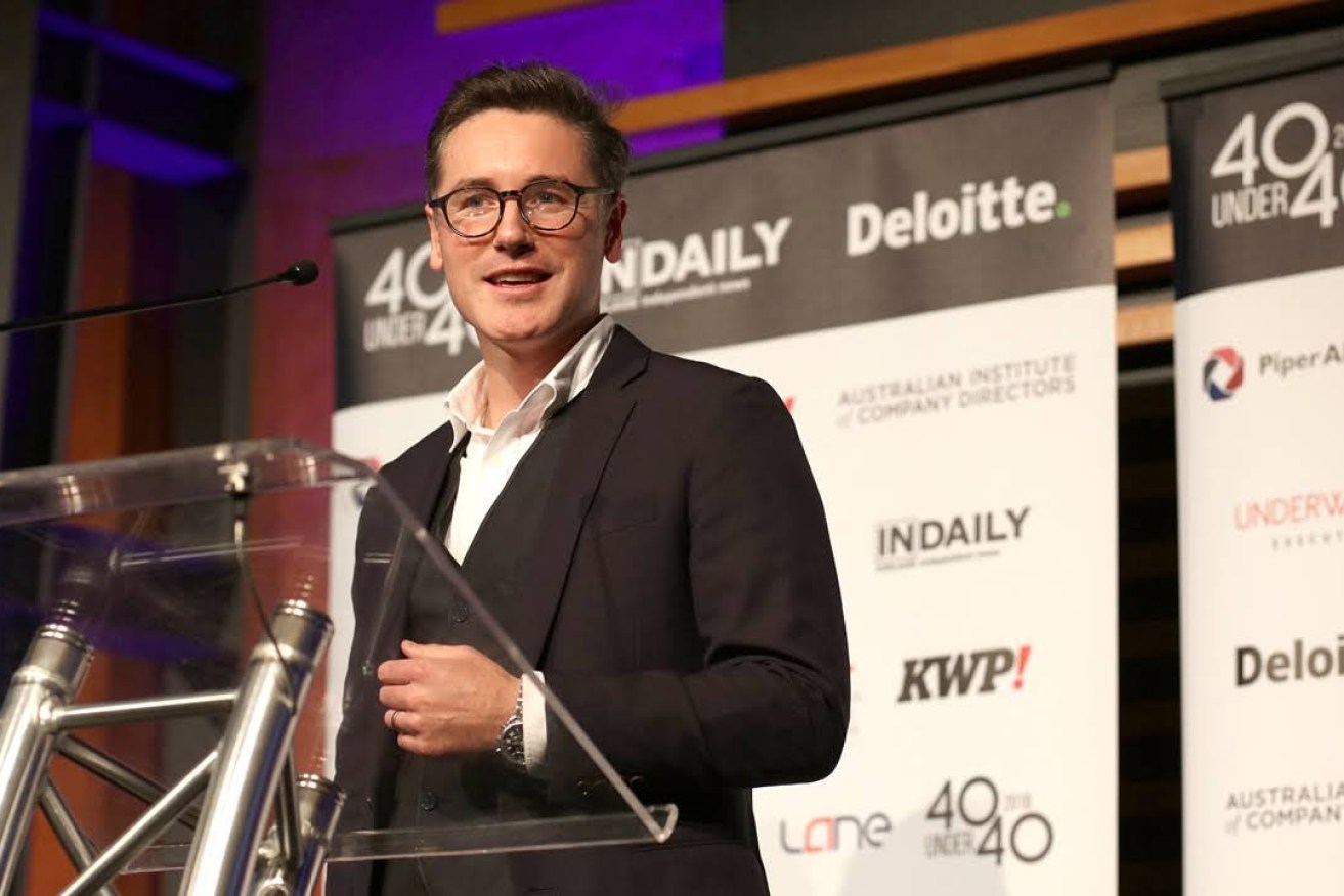 Sebastian Rees, named "First Among Equals" at last night's 40 Under 40 awards. Photo: Tony Lewis/InDaily